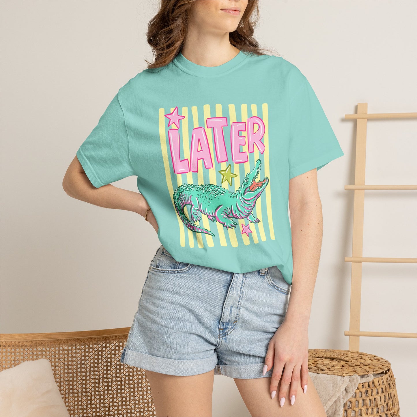 Later Alligator Graphic T-Shirt — "Later" Front / "After While" Back