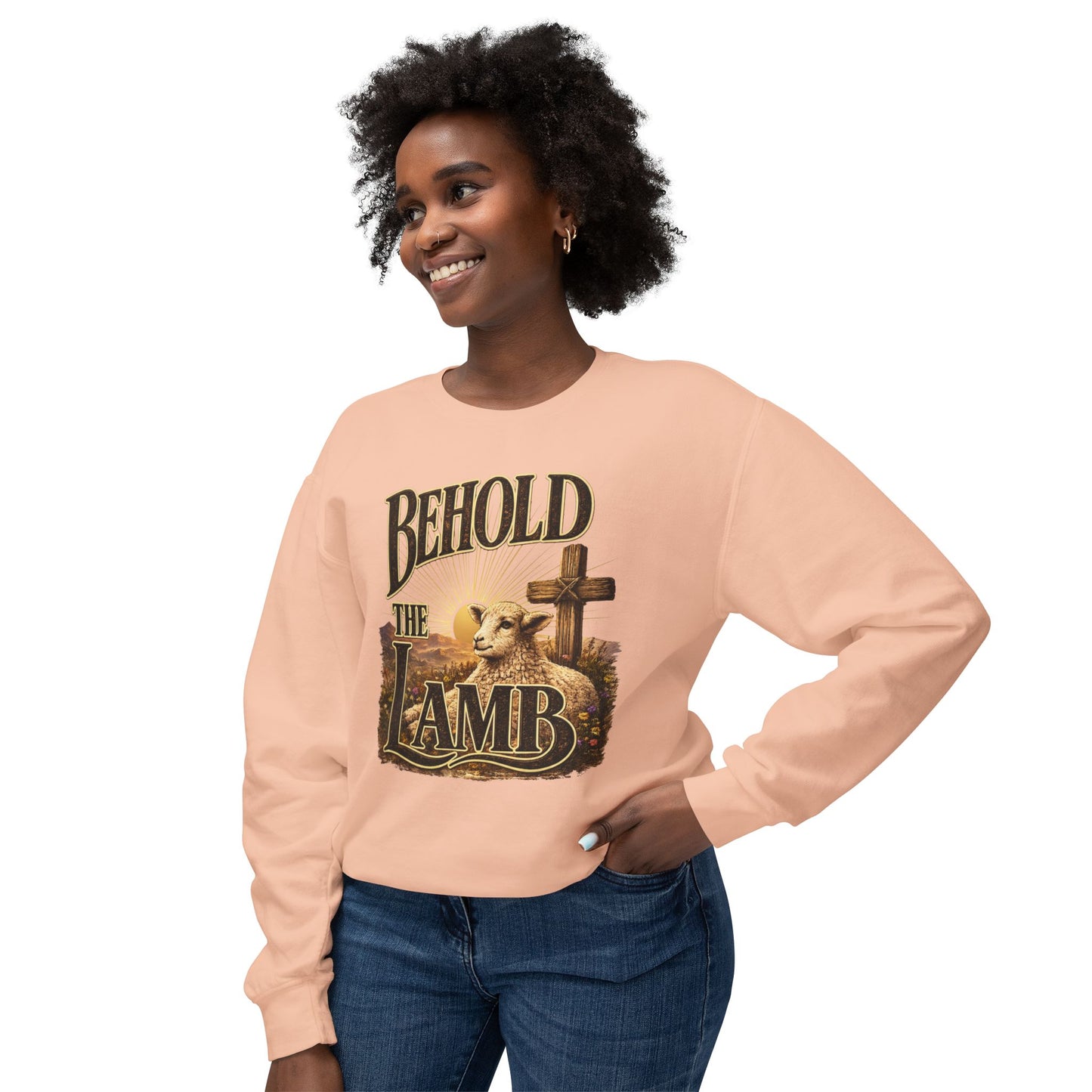 COMFORT COLORS - Behold the Lamb Sweatshirt — Christian Easter Crewneck