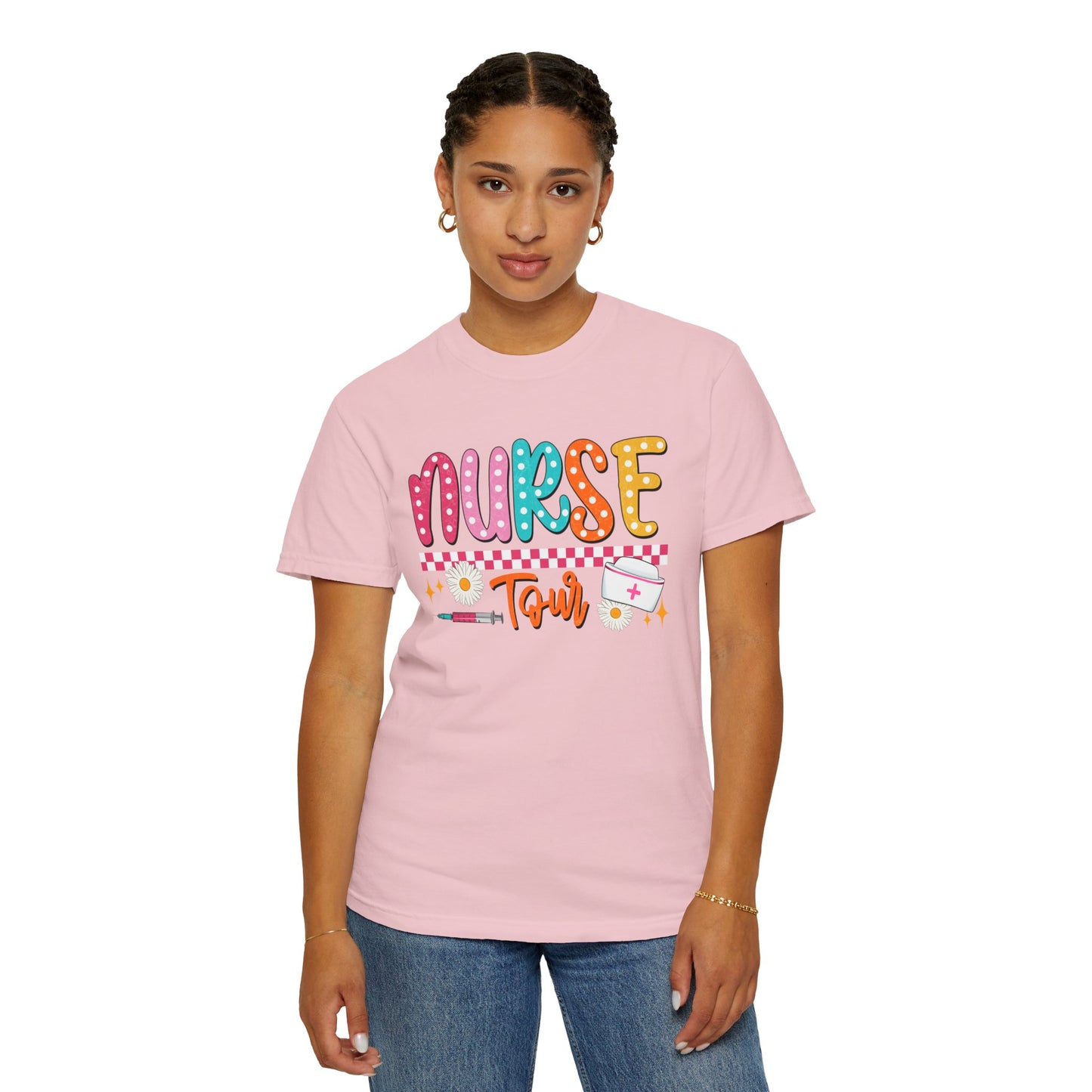 COMFORT COLORS - T-Shirt — "Nurse Tour" Colorful Cute Nursing Graphic Tee