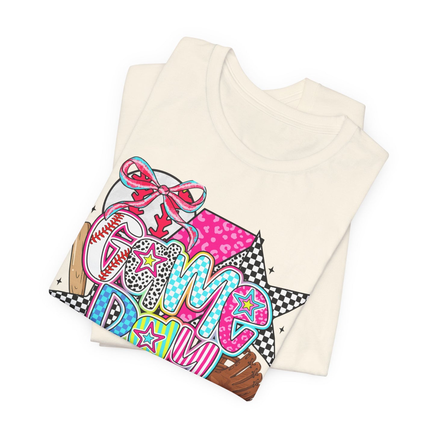 BELLA CANVAS - Baseball Mom Tee – 'Game Day' Colorful Pop Art Soft Cotton T-Shirt