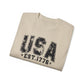 GILDAN - USA EST.1776 T-Shirt — Vintage Patriotic American Tee for 4th of July