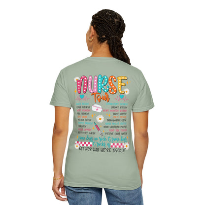 COMFORT COLORS - T-Shirt — "Nurse Tour" Colorful Cute Nursing Graphic Tee