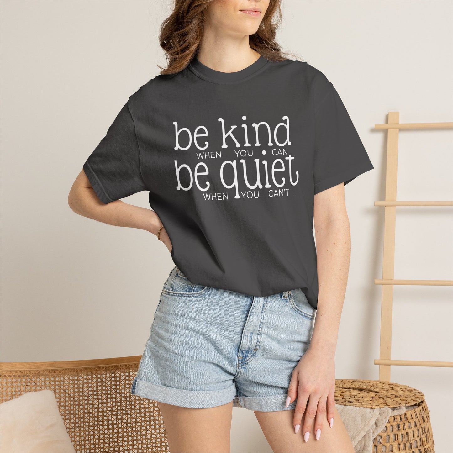 COMFORT COLORS - Garment-Dyed T-Shirt — Soft Vintage White Crew Tee