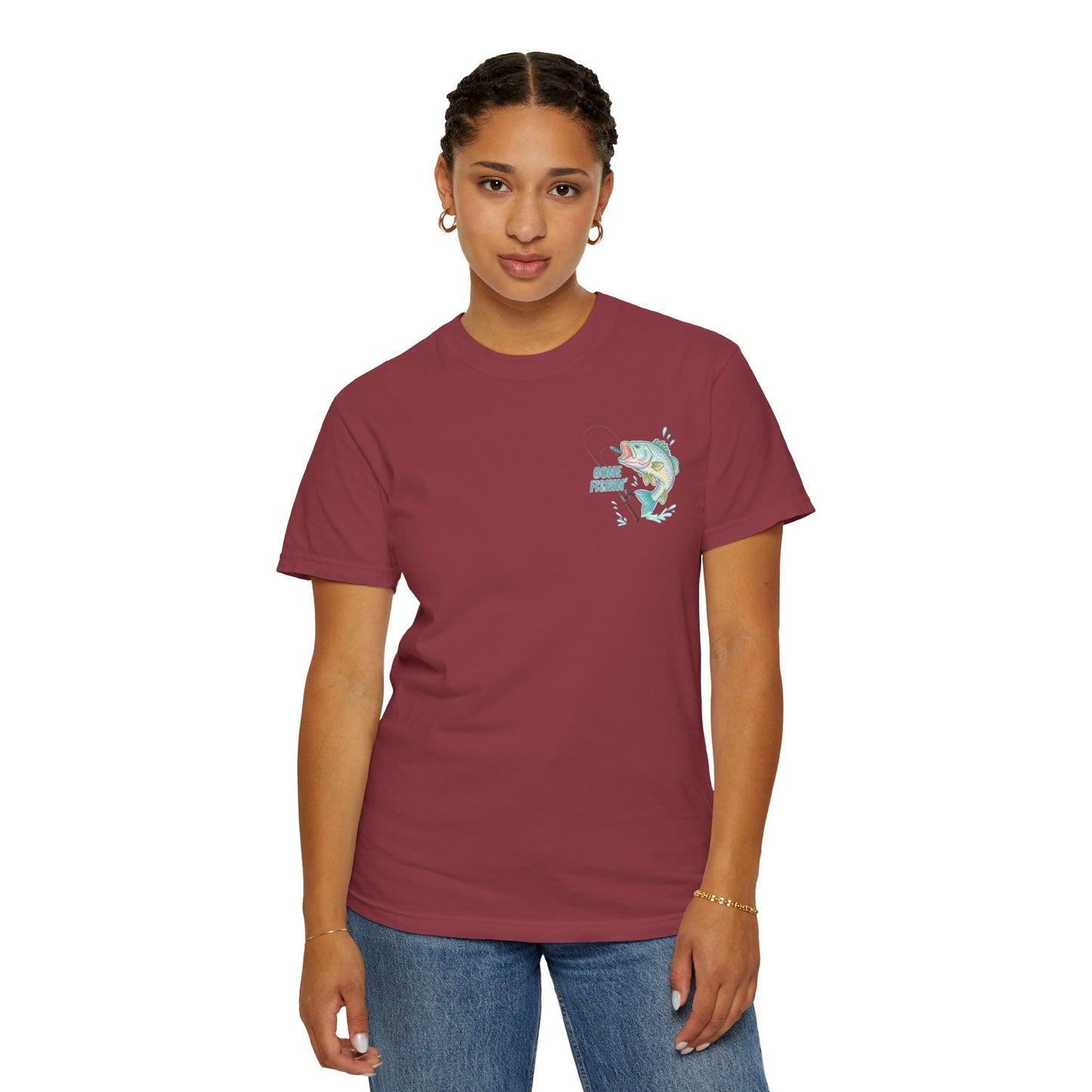 COMFORT COLORS - Catch me at the lake 2 side design tee