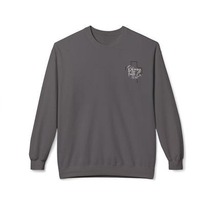 Christian Sweatshirt — Jesus Carrying Cross Crewneck (Faith Over Fear)