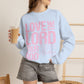 GILDAN - Christian Crewneck Sweatshirt — "Love the Lord Your God" Pink Scripture Graphic