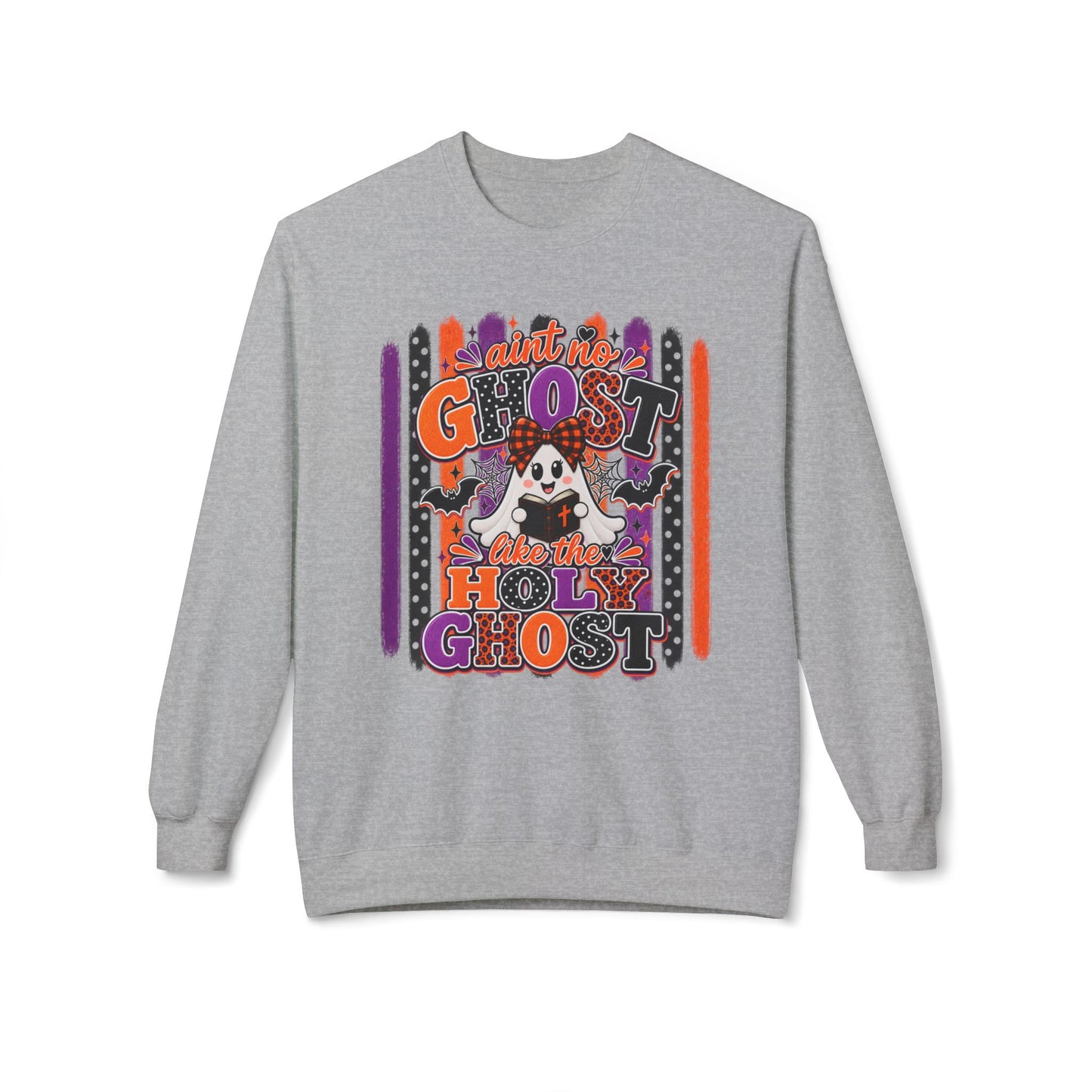 GILDAN - Halloween Ghost Crewneck Sweatshirt — "Ain't No Ghost Like the Holy Ghost"