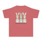 COMFORT COLORS - Easter Floral Bunny Youth Tee — 'Because He Lives'