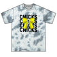 Chicks Tie-Dye Tee — Yellow Bow Graphic Soft Cotton Shirt