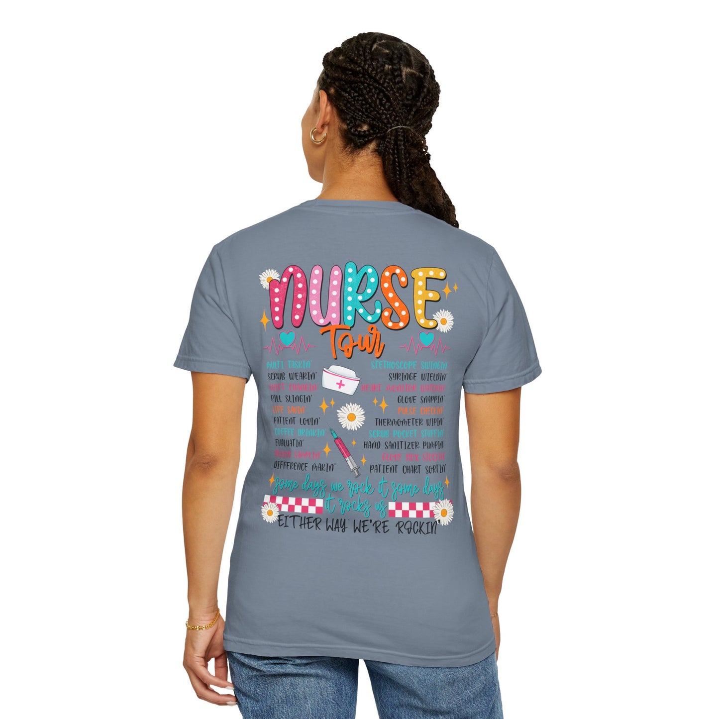 COMFORT COLORS - T-Shirt — "Nurse Tour" Colorful Cute Nursing Graphic Tee