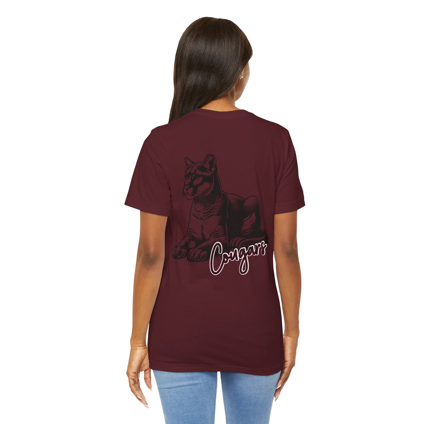 BELLA CANVAS - Cougars Vintage Mascot Tee — Retro Cougar Graphic Short Sleeve Shirt