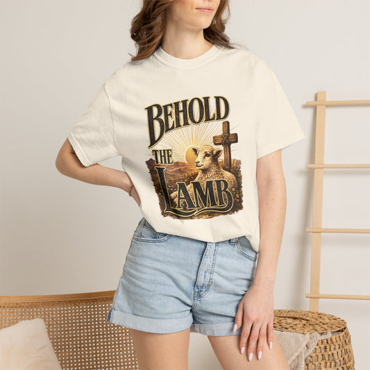 COMFORT COLORS - Behold The Lamb Christian T-Shirt — Religious Easter Faith Tee