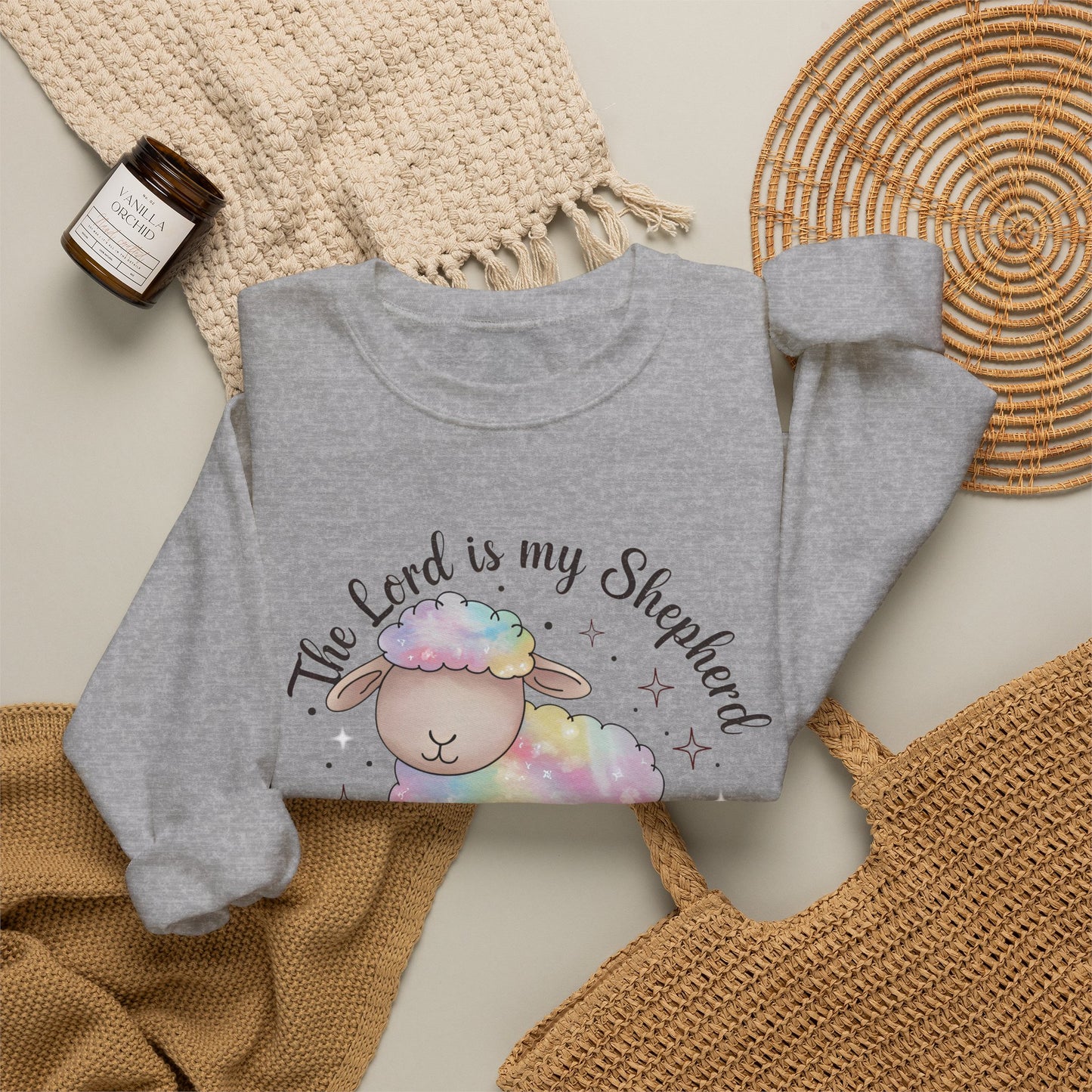 GILDAN - Psalm 23:1 Rainbow Lamb Sweatshirt