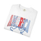 COMFORT COLORS  - America Graphic T-Shirt – Patriotic Red White Blue Tee with Ribbon