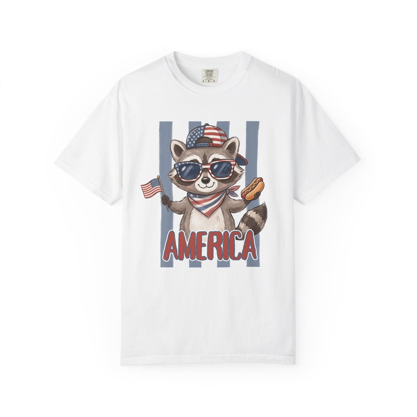 COMFORT COLORS - Patriotic Raccoon America T-Shirt