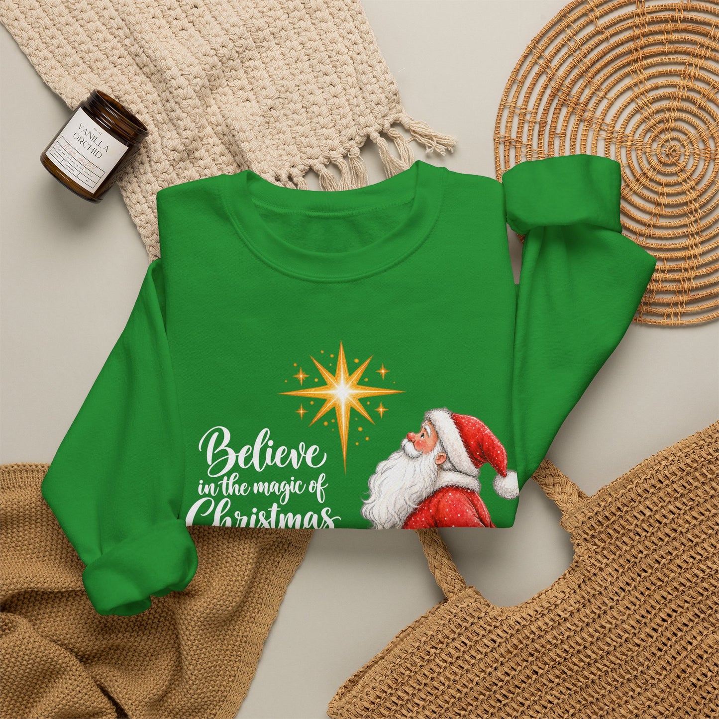 GILDAN - Believe in the Magic of Christmas Santa Crewneck Sweatshirt