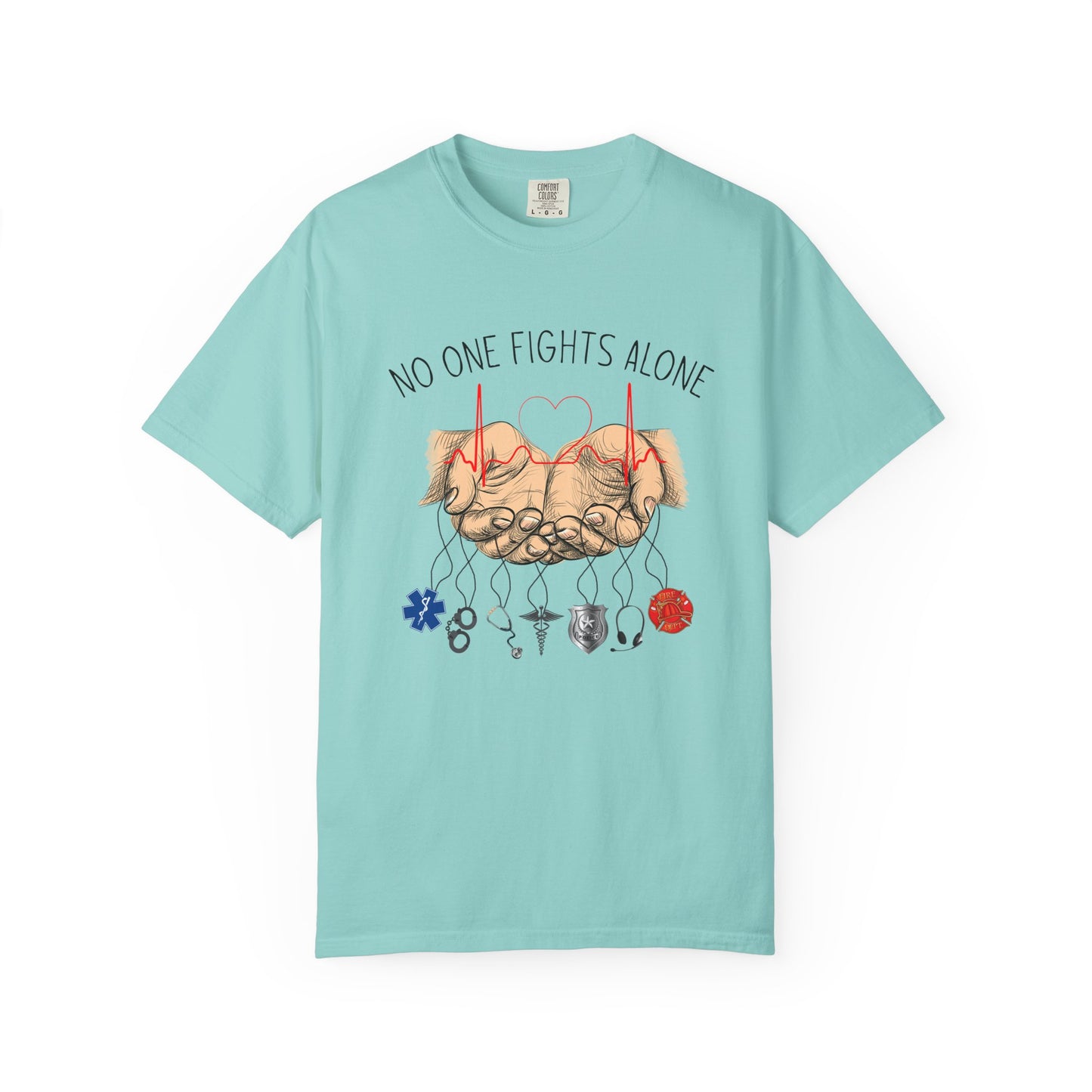 COMFORT COLORS - No One Fights Alone T-Shirt — Supportive Cancer Awareness Tee