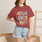 COMFORT COLORS - Jesus Loves Me T-Shirt — Colorful Retro Kids/Youth Faith Tee