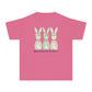 COMFORT COLORS - Easter Floral Bunny Youth Tee — 'Because He Lives'
