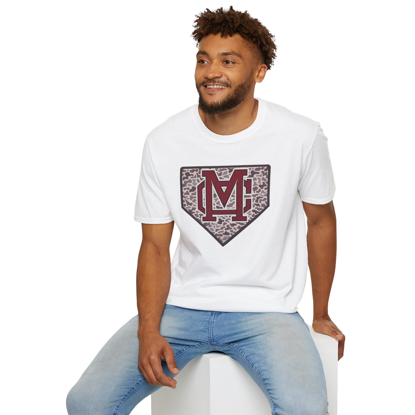 GILDAN - Home Plate Monogram T-Shirt — Camouflage Baseball Logo Tee