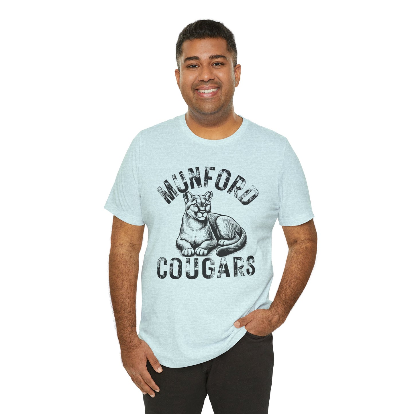 BELLA CANVAS - Munford Cougars T-Shirt — Vintage Cougar Mascot School Spirit Tee