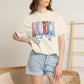 COMFORT COLORS  - America Graphic T-Shirt – Patriotic Red White Blue Tee with Ribbon