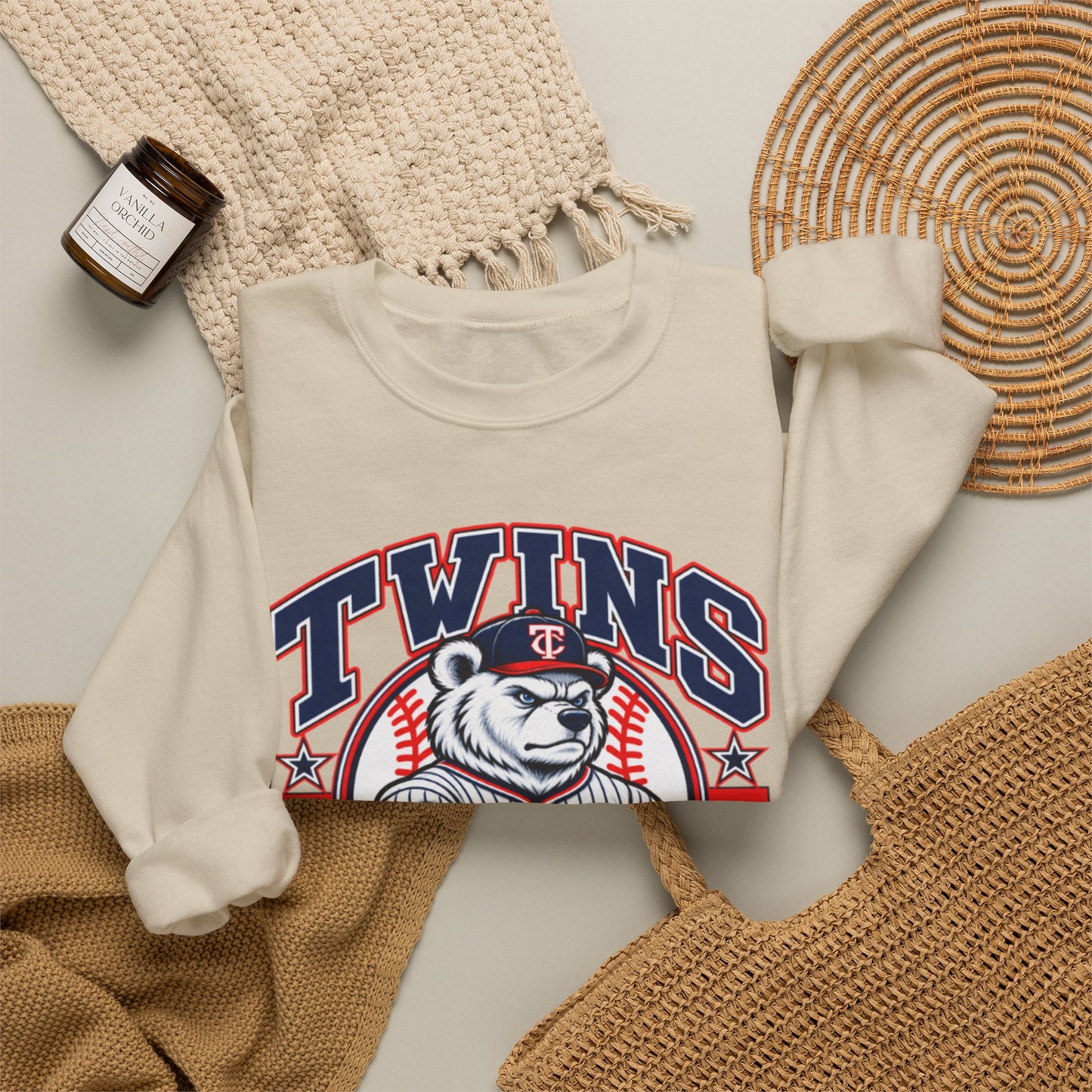 Twins Tipton County Baseball Crewneck Sweatshirt – Est. 2028 Vintage Mascot