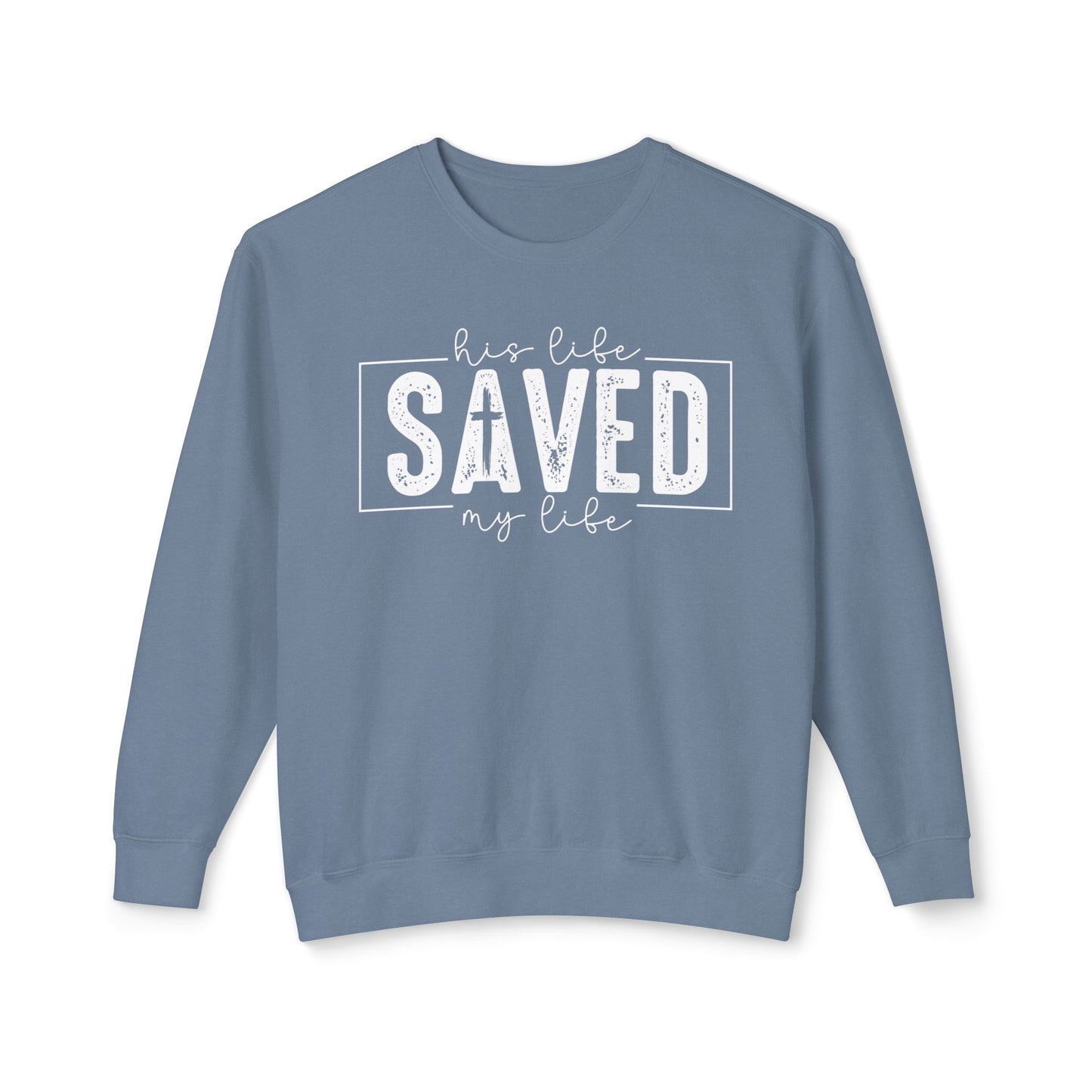 COMFORT COLORS - Saved By Grace Sweatshirt — Christian Inspirational Crewneck