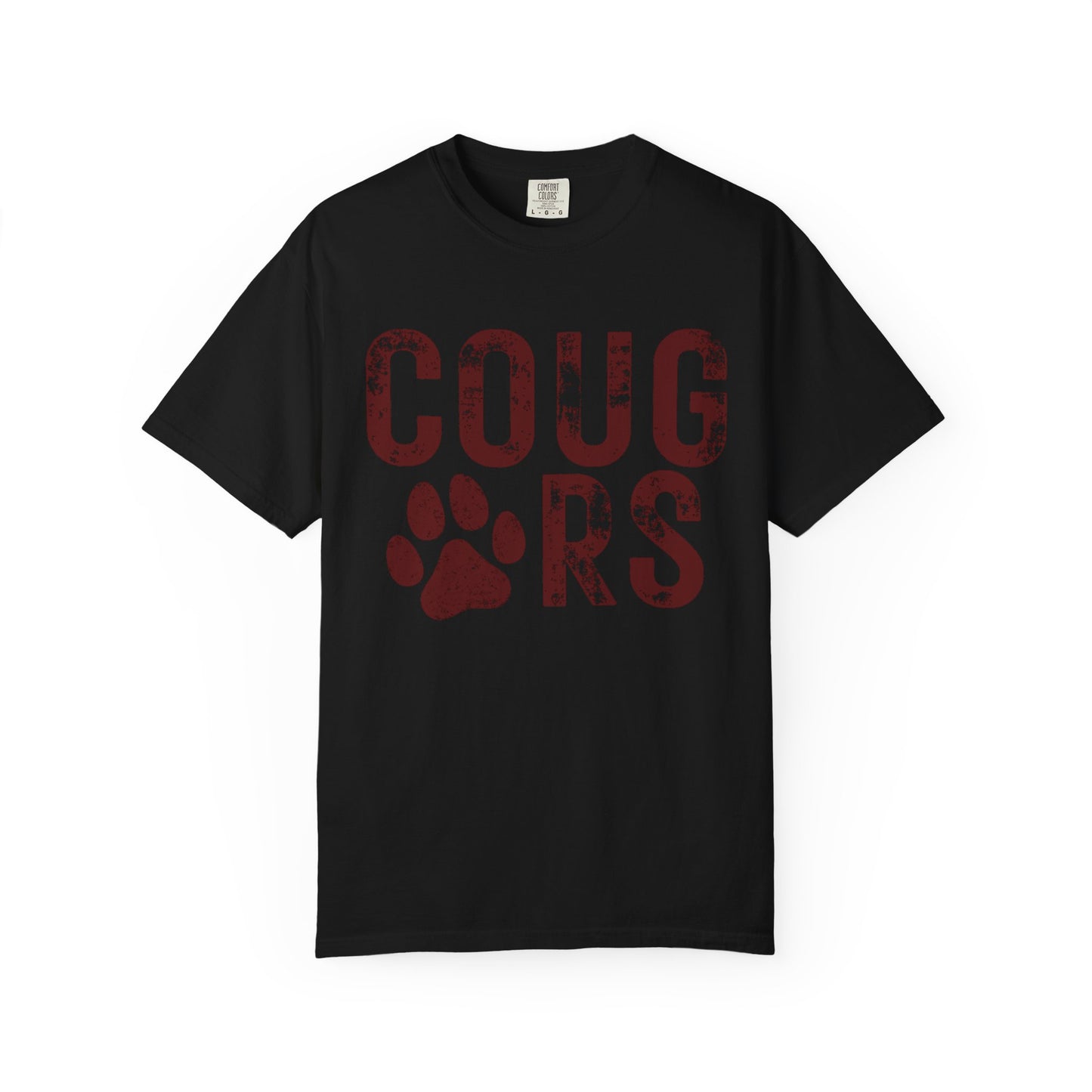 COMFORT COLORS - Cougars Distressed Paw T-Shirt