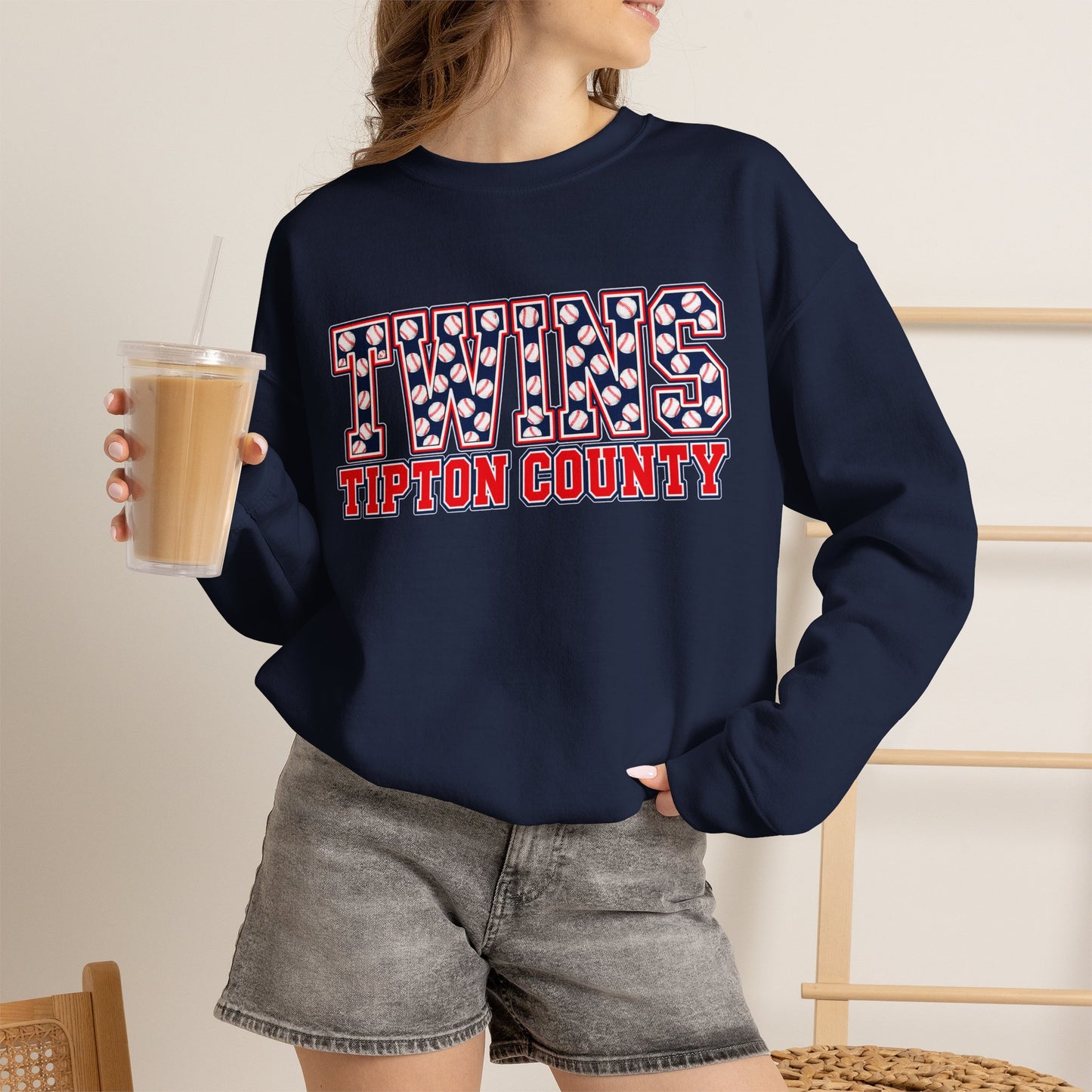 GILDAN - Twins Tipton County Crewneck Sweatshirt — Retro Collegiate Sports Pullover