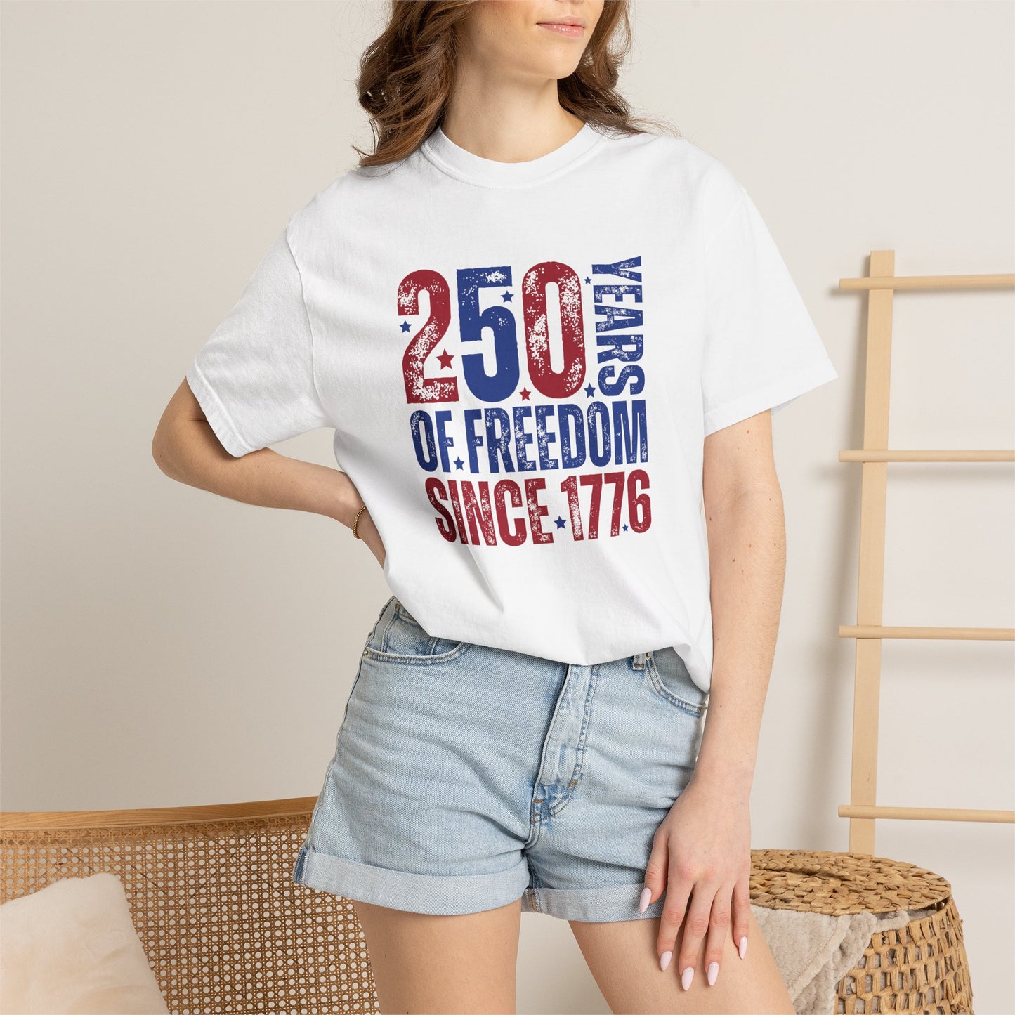COMFORT COLORS - 250 Years of Freedom Since 1776 T-Shirt — Patriotic Fourth of July Tee