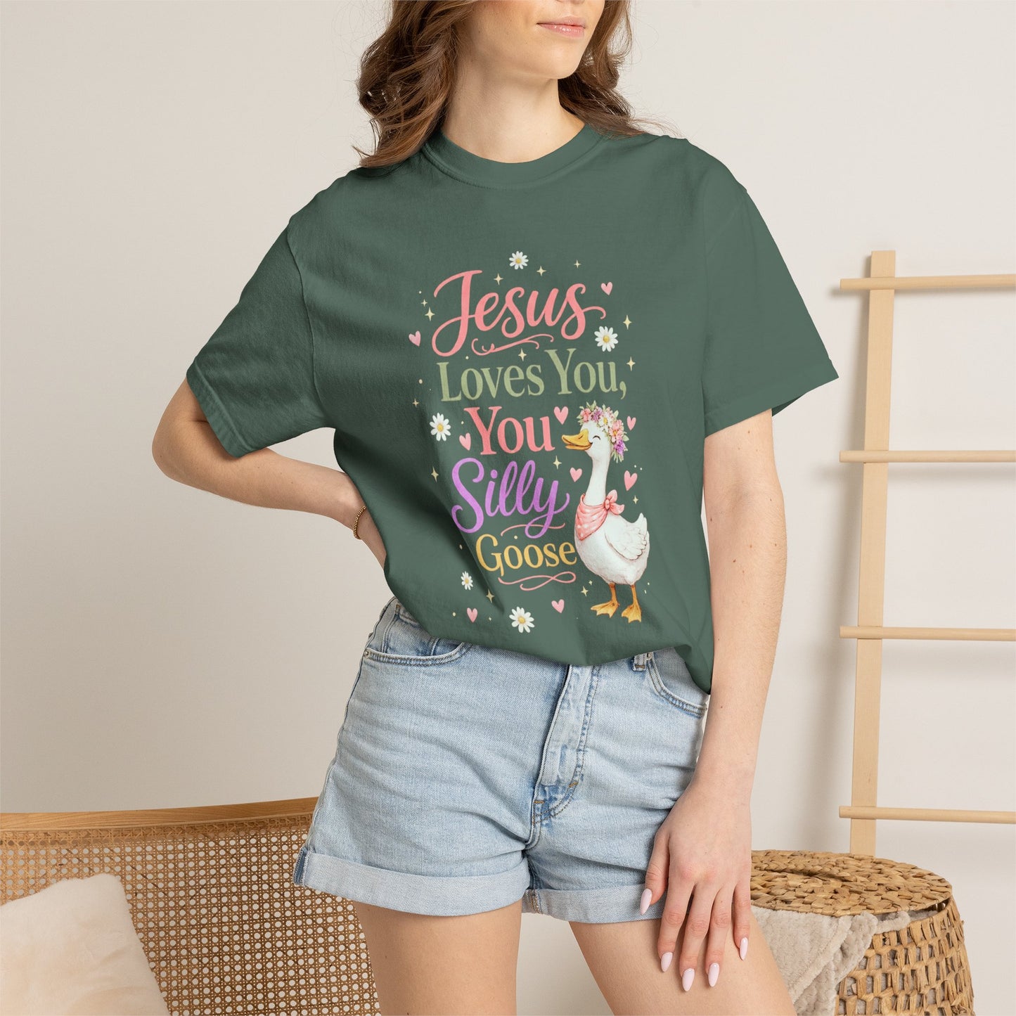 COMFORT COLORS - Jesus Loves You Silly Goose T-Shirt — Cute Christian Graphic Tee