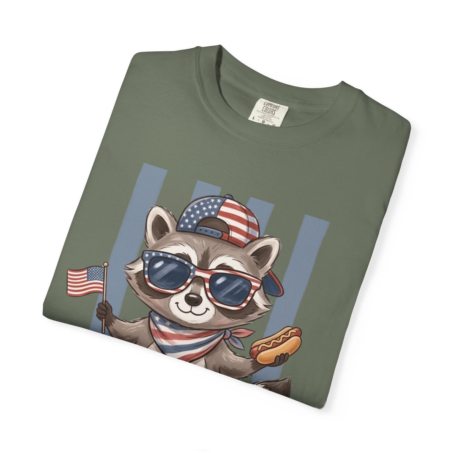 COMFORT COLORS - Patriotic Raccoon America T-Shirt
