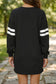 Black Varsity Contrast Banded Sleeve Shift Sweatshirt Dress