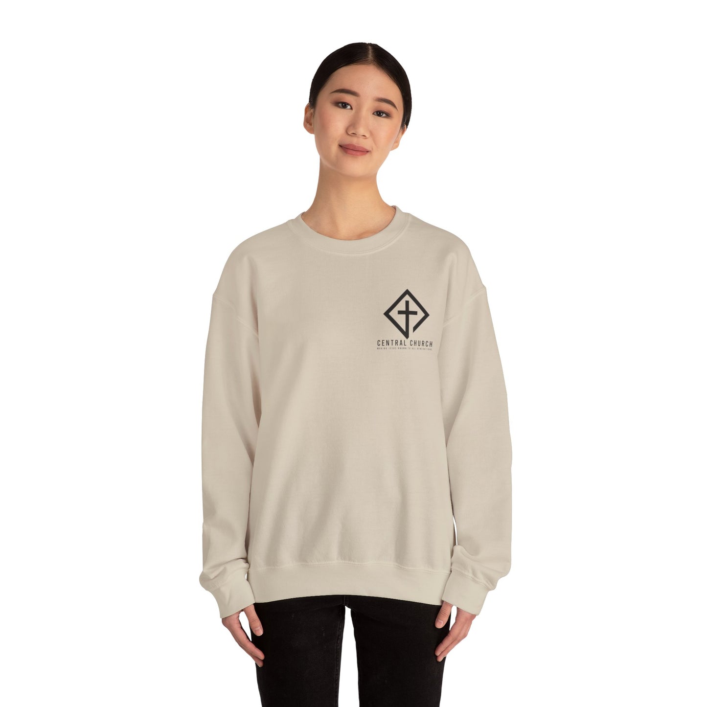CENTRAL BAPTIST BLACK FONT ADULT SWEATSHIRT
