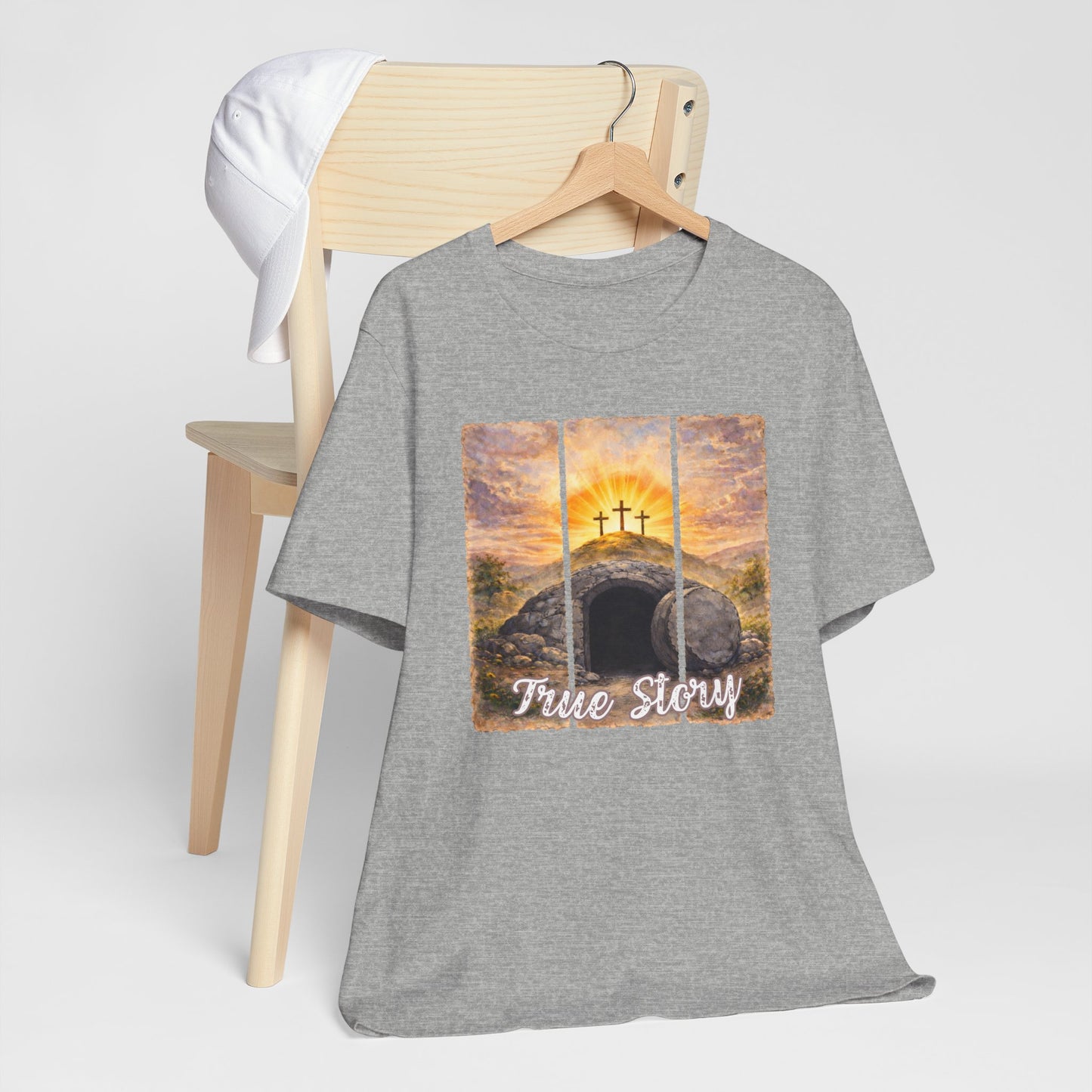 Bella Canvas- True Story Easter T-Shirt — Christian Crosses & Empty Tomb Graphic Tee