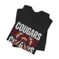 BELLA CANVAS - Cougars Football Tee – Vintage Stacked Design with Football Bow
