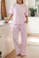 Pink Leopard Two Piece Top and Pants Set