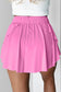Light Green Drawstring Elastic Waistband Lined Tennis Skorts