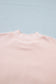 Light Pink BLESSED Embroidered Trim Patch Graphic Plus Size Mock Neck Sweatshirt