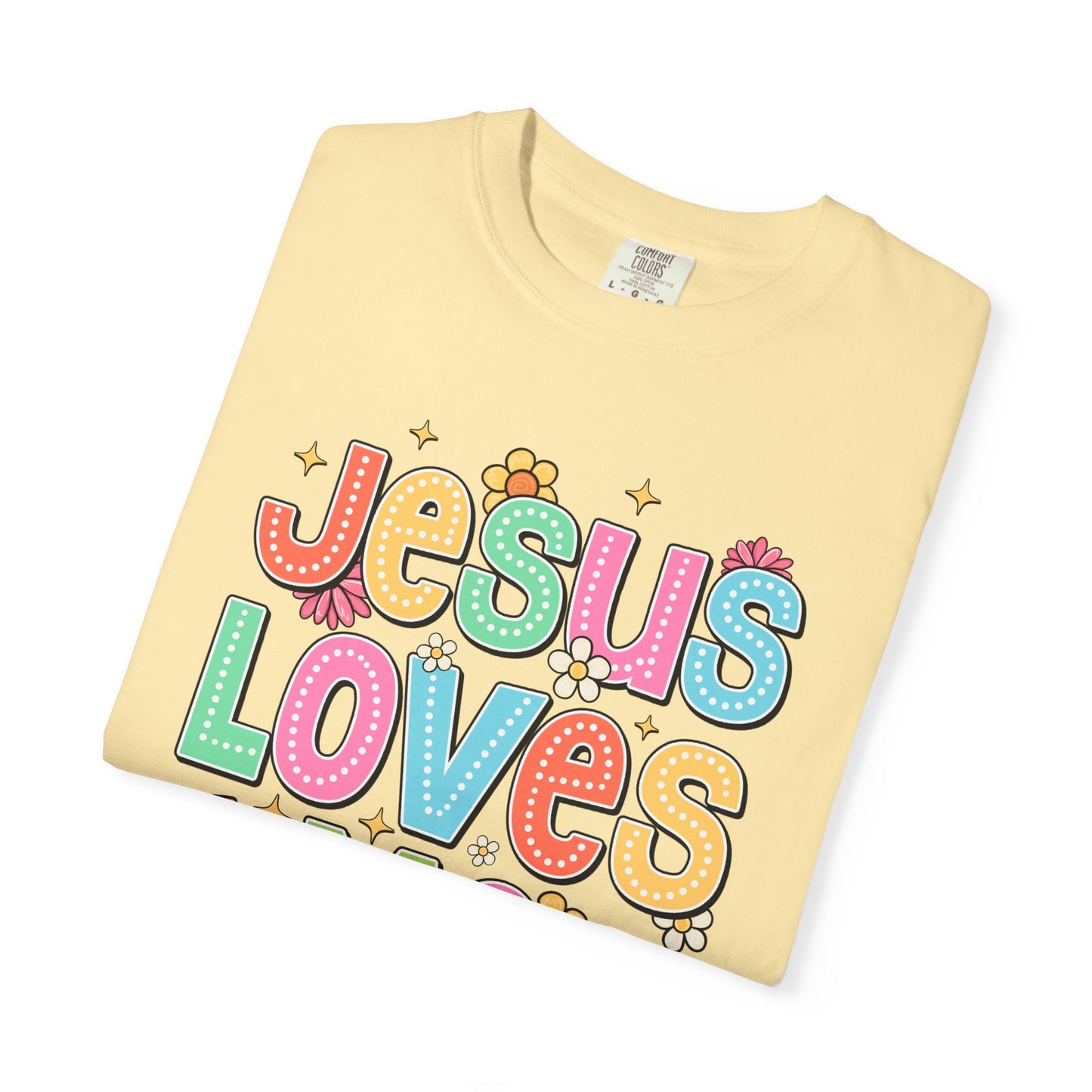 COMFORT COLORS - Jesus Loves Me T-Shirt — Colorful Retro Kids/Youth Faith Tee