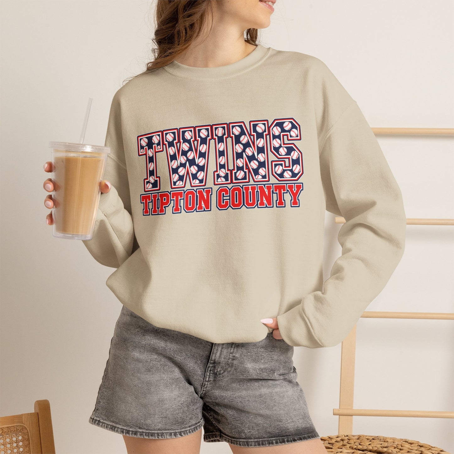 GILDAN - Twins Tipton County Crewneck Sweatshirt — Retro Collegiate Sports Pullover