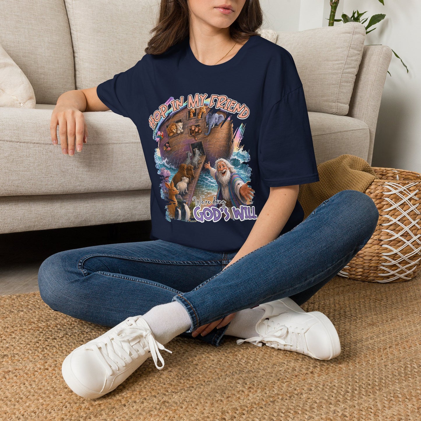 GILDAN - Hop In My Friend T-Shirt — Cute Noah’s Ark Animal Graphic Tee