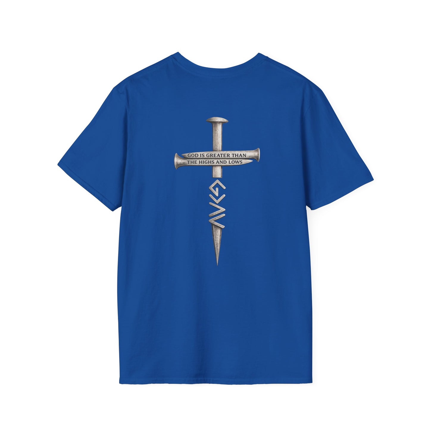 T-Shirt — 'Get Down' Cross & Nail Graphic
