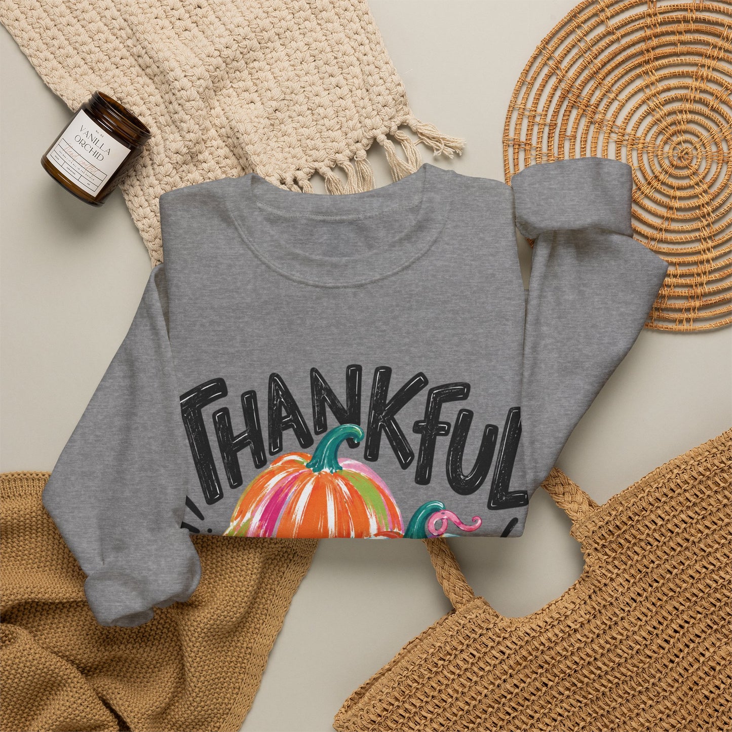 GILDAN - Thankful Pumpkin Crewneck Sweatshirt