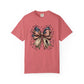COMFORT COLORS - Patriotic American Flag Bow T-Shirt — "Home of the Brave" Fourth of July Tee