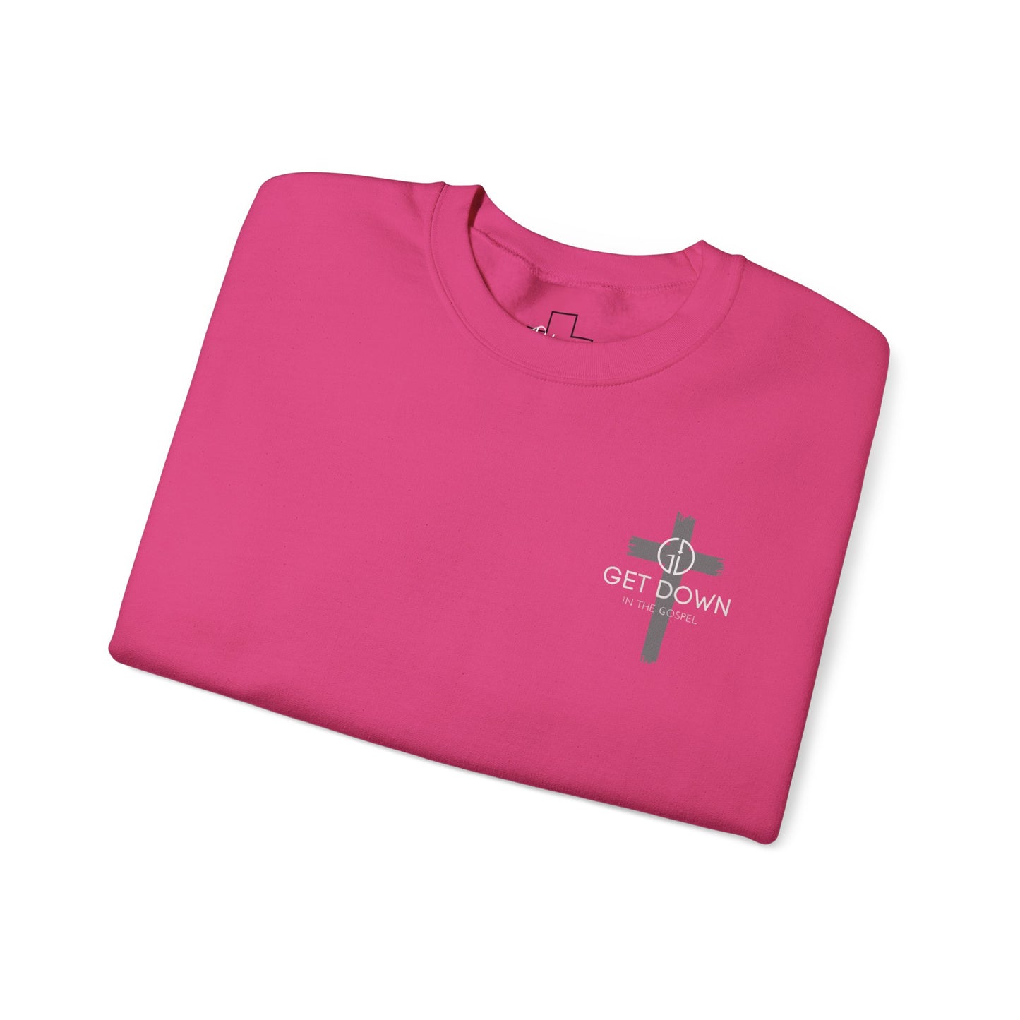 GILDAN -GET DOWN IN THE GOSPEL GRAY CROSS WHITE FONT