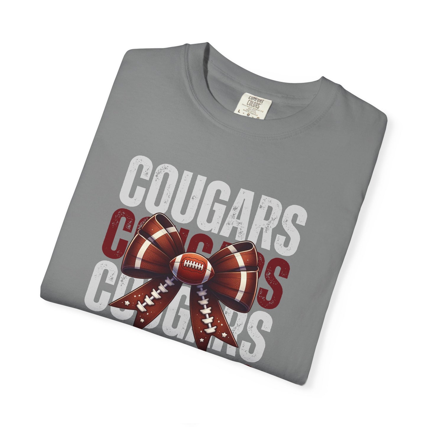 COMFORT COLORS - Cougars Football Bow T-Shirt