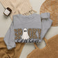 GILDAN - Spooky Season Sweatshirt — Leopard Print Ghost Halloween Crewneck