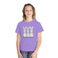 COMFORT COLORS - Easter Floral Bunny Youth Tee — 'Because He Lives'